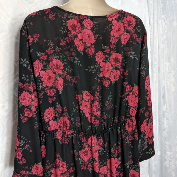 Torrid High Low Floral Faux Wrap Party Dress 1x - Picture 4 of 8